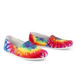 Bob's Shoes Boho Grateful Day Rainbow Tie Dyed Hippie Slip On Shoes